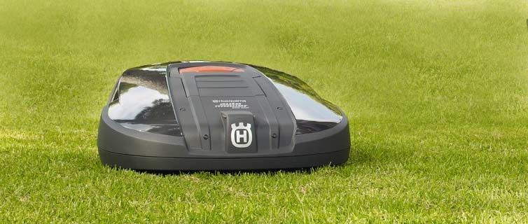 Robot tondeuse automatique dans un jardin